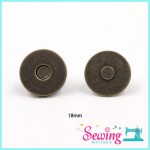 BUTTON - MAGNET-ROUND-METAL-14MM, 16MM & 18MM(BRONZE)
